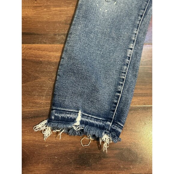 Jag High Rise Women’s Cropped Custom Rolling Stone Jeans Raw Hem,distressed Sz8 - Picture 4 of 11